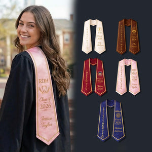 Custom Graduation Stole, Personalized Name Class Year, College Major Sash, Graduation Scarf, Students Ceremony Keepsake