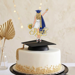 Custom Graduation Cake Topper For Girls, Class Of 2026 Cake Topper, Grad Party Decor, Senior Gift For Daughter, Graduation Gifts For Her