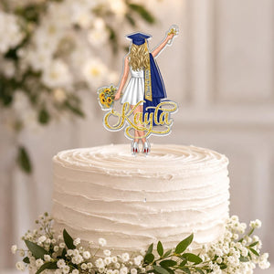 Custom Graduation Cake Topper For Girls, Class Of 2026 Cake Topper, Grad Party Decor, Senior Gift For Daughter, Graduation Gifts For Her