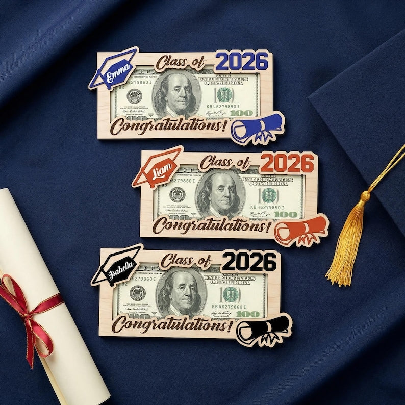 Graduation Money Holder Personalized,Graduation Gift,Class of 2026,High School Graduation,Gift for Graduates,High School Senior