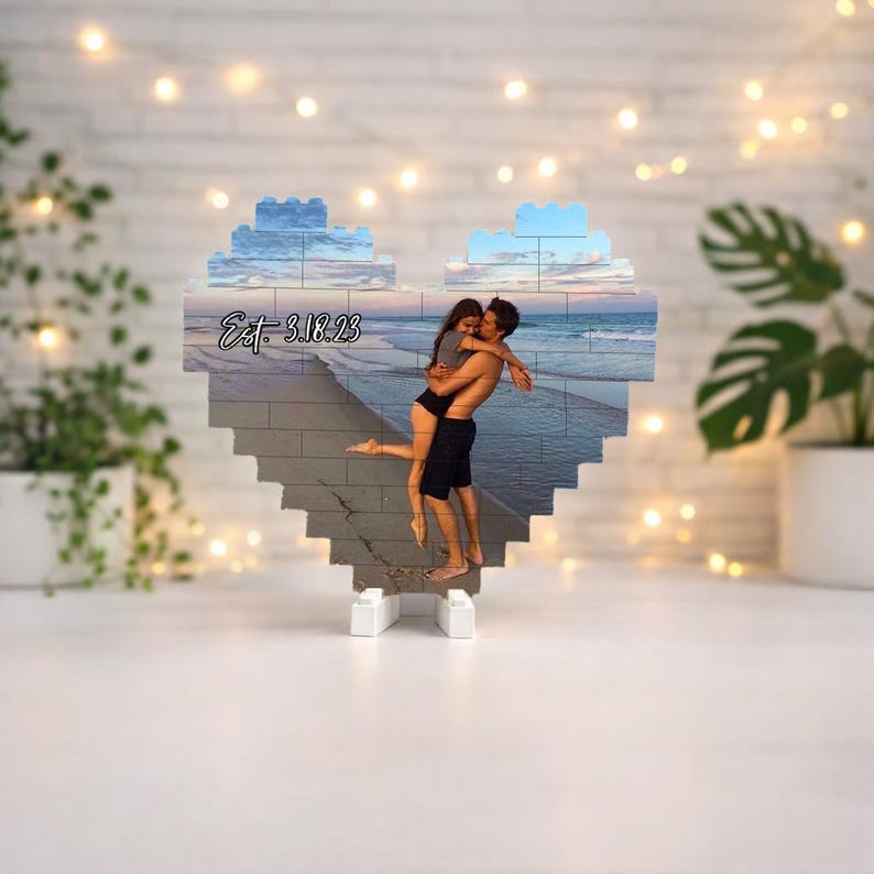 Custom Photo Building Blocks For Couples | Gifts For Boyfriend | Anniversary Gift | Couple Gifts | Gift For Him | Personalized Gift