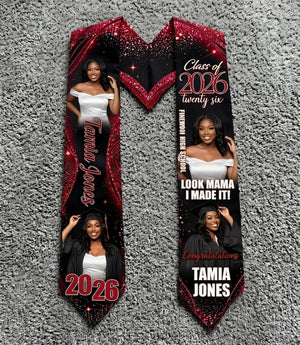 Custom Photo Graduation Stole, Personalized Class of 2026 Stole, Gifts for Student Graduation Gift Teacher Gift