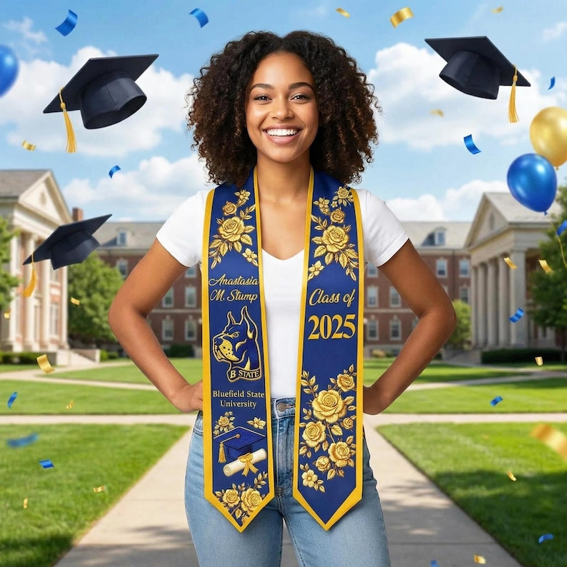 Custom Graduation Stole Class of 2026, Personalized Logo&Name Graduation Sash