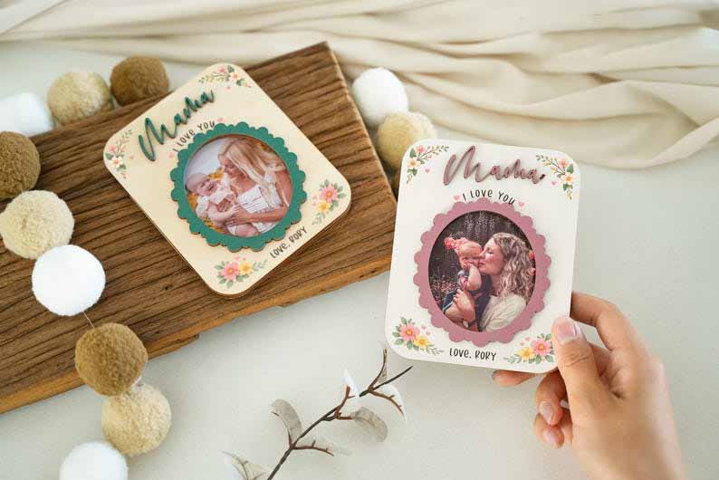 Personalized Photo Magnet for Mom, Love You Magnetic Picture Frame, Mother's Day Gift, Birthday Gifts, Gift for Grandma, Includes Photo