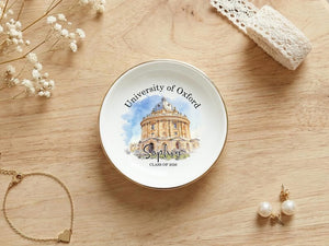 Custom University Photo Trinket Dish, Personalized Ceramic Jewelry Tray, Graduation Gift for Daughter, Class of 2026 Graduate Keepsake