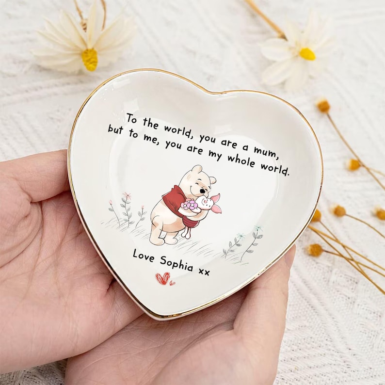 Personalized Gift Jewelry Dish, Custom Gift Trinket Dish For Mom Present, Jewelry Ring Holder Keepsake, First Mother s Day Gift Idea