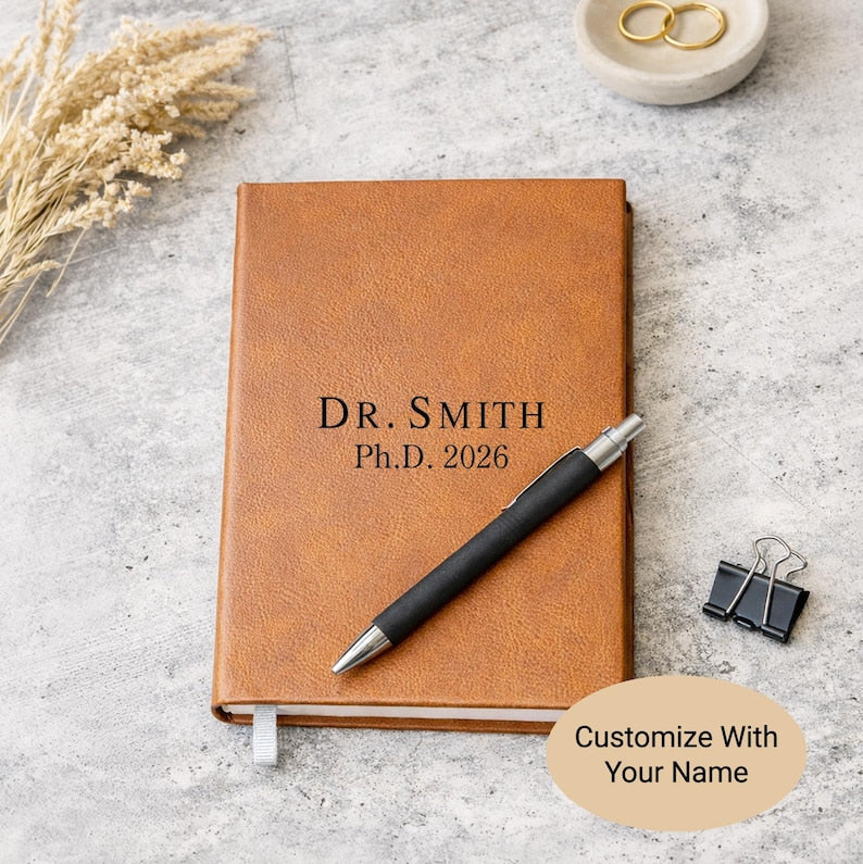 Personalized Doctor Journal, Phd Graduation Gift for Doctor, Custom Stationery Gift, Doctorate Graduation Gift for PHD Doctoral Student