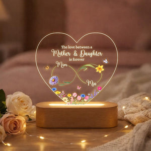 The Love Between Mother And Daughter Is Forever Night Light, Mom Daughter Gift, Daughter Mother Gift, Mothers Day Gift For Mom From Daughter