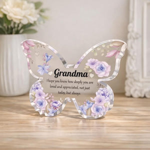 Grandma Gift Acrylic Butterfly, Gift for Grandma, Mother's Day Grandma Gift, Grandma Desk Decor, Grandmother Birthday Gift
