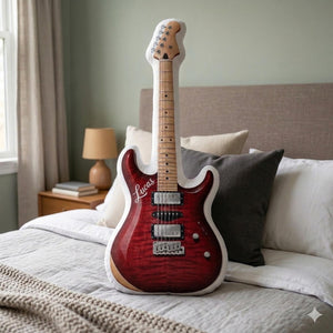 Custom Electric Guitar Plush Pillow: Personalized Instrument Shape Cushion Decor
