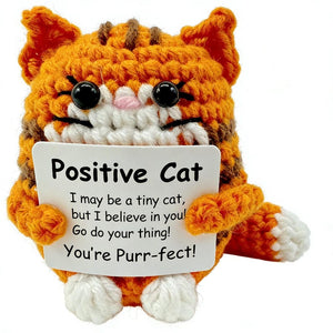 Emotional Support Desk Buddy, Custom Crochet Cat Doll, Funny Coworker Gift, Pawsitive Affirmation Decor, Cat Lover Gift, Cheer Up Gift