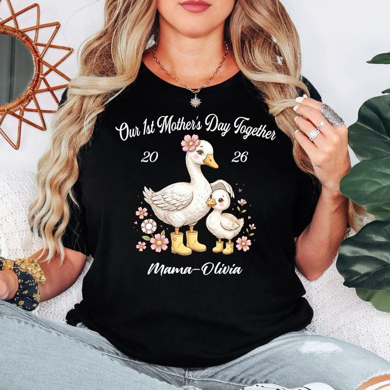 Personalized Mama Shirt, First Mothers Day Shirt, Our 1st Mothers Day Together Shirt, New Mom Gift, Custom Baby Name Tee