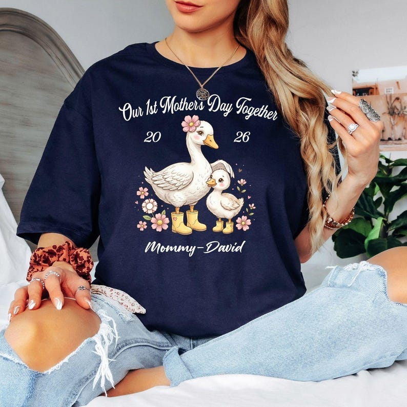 Personalized Mama Shirt, First Mothers Day Shirt, Our 1st Mothers Day Together Shirt, New Mom Gift, Custom Baby Name Tee