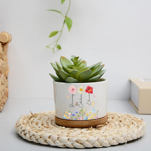 Personalized Friendship Ceramic Plant Pot, Custom Friend Birth Month Flower Pot, Friendship Gift, Bestie Gift, Best Friend Gift, Plant Lover