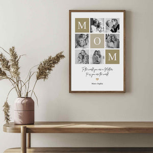 Personalized Mom Photo Poster, Custom Mother s Day Gift from Daughter or Son, Mum Picture Print Wall Art Keepsake, Grandma Gift