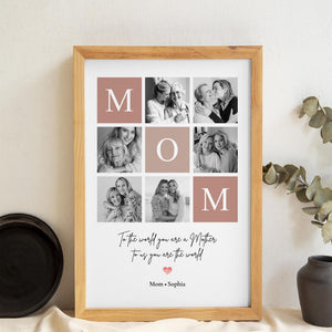 Personalized Mom Photo Poster, Custom Mother s Day Gift from Daughter or Son, Mum Picture Print Wall Art Keepsake, Grandma Gift