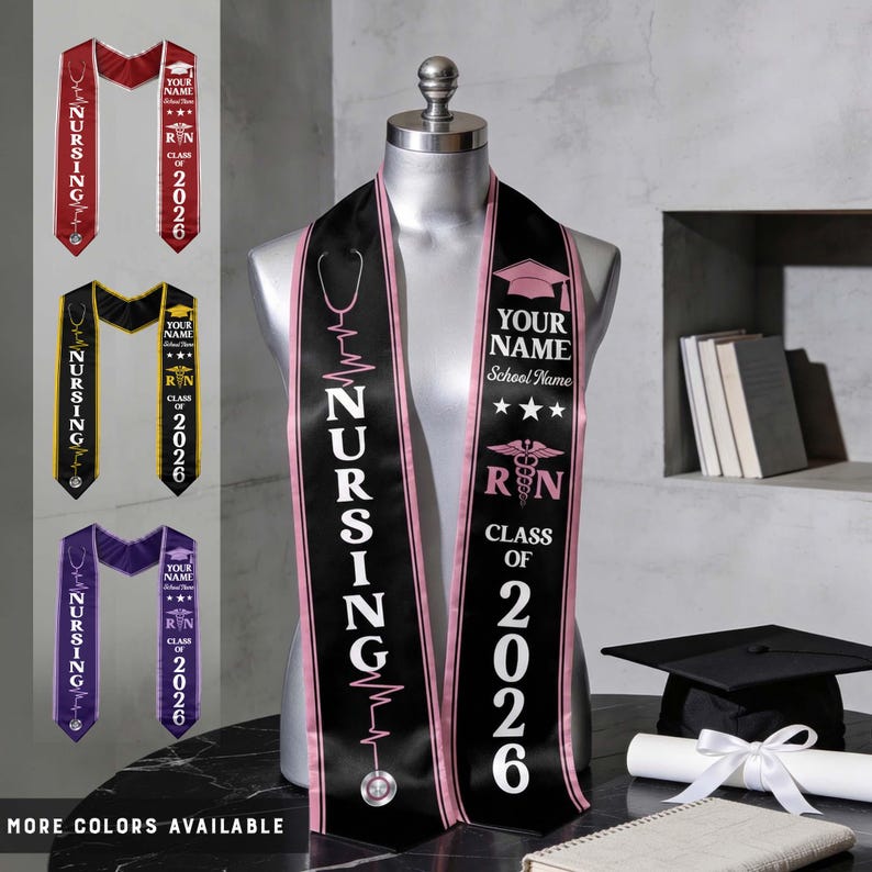 Customized Nursing Stole, Nursing Graduation Stole, RN Stole Nursing Stole Graduation 2026, Nursing Graduation, Nursing Stole Graduate 2026
