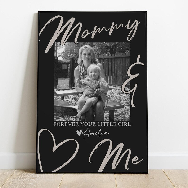 Personalized Mommy Photo Canvas Print | Custom Picture Poster for Mom | Gift from Daughter Son | Mothers Day Birthday Gift | Family Wall Art