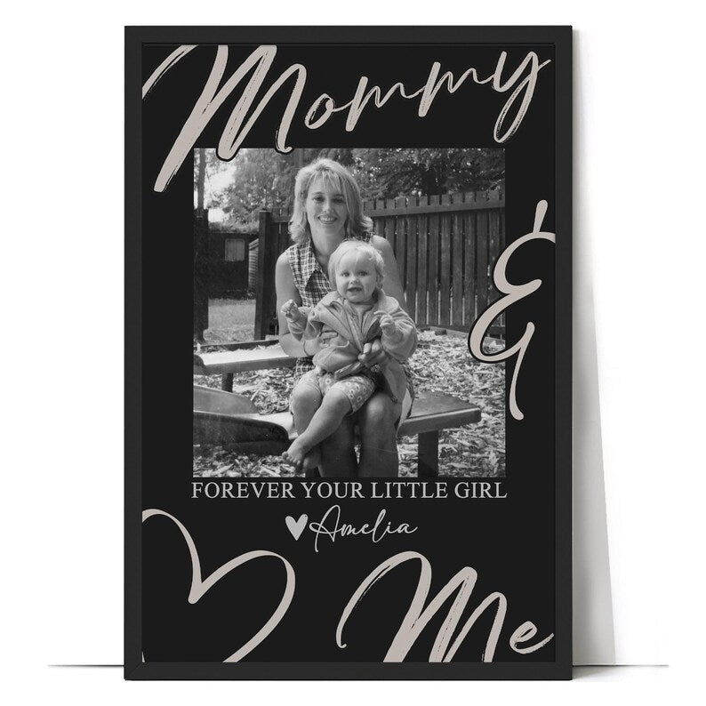 Personalized Mommy Photo Canvas Print | Custom Picture Poster for Mom | Gift from Daughter Son | Mothers Day Birthday Gift | Family Wall Art