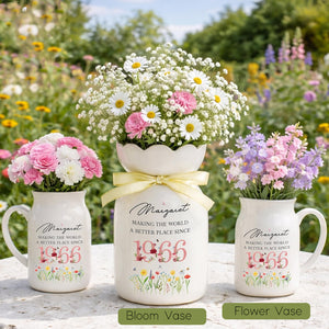 60th Birthday Flower Vase, 60th Birthday Gift For Women, Birthday Gifts for Sister, Besties Gift, Birthday Gift for Her, 1966 Floral Vase