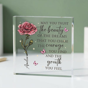 Personalised Inspirational Acrylic Plaque, Custom Name Motivational Quote Gift for Her, Encouragement Gift for Women