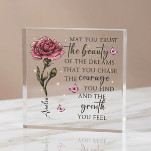 Personalised Inspirational Acrylic Plaque, Custom Name Motivational Quote Gift for Her, Encouragement Gift for Women