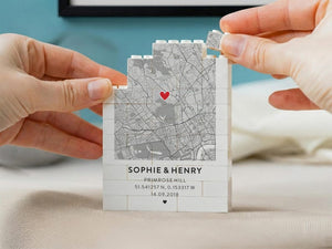 Where It All Began Map Gift, Personalised Couple Location Keepsake, Custom Coordinates Block, Anniversary Map Present, Wedding Location Gift