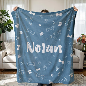 Personalized Dog Name Blanket, Custom Pet Blankets Gifts for Pets Lovers
