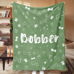Personalized Dog Name Blanket, Custom Pet Blankets Gifts for Pets Lovers