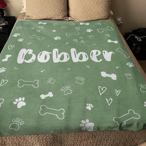 Personalized Dog Name Blanket, Custom Pet Blankets Gifts for Pets Lovers