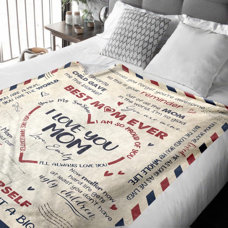 Personalized Mother's Day Blanket, Mother's Day Gift for Mom From Children