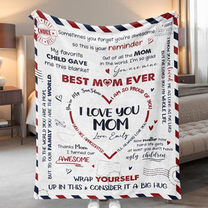 Personalized Mother's Day Blanket, Mother's Day Gift for Mom From Children