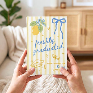 Personalized Freshly Graduated Book, Custom Graduation Guestbook, High School Graduation Messages, Book Lover Grad Party Book