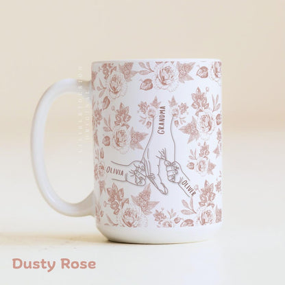 Gift for Boy Mom Twin Mommy Personalized Mother's Day Mug Baby Shower Birthday Custom Cup Custom Mother's Day Mug Holding Hands with Kids