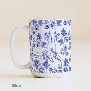 Gift for Boy Mom Twin Mommy Personalized Mother's Day Mug Baby Shower Birthday Custom Cup Custom Mother's Day Mug Holding Hands with Kids