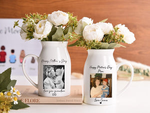 Personalized Mothers Day Vase, Custom Photo Gift for Mom, Flower Vase with Picture, Mom Keepsake Gift