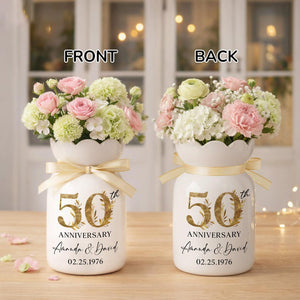 50th Anniversary Flower Vase,50th Wedding Anniversary Gift,50 Year Wedding Gift,50th Married Gift for Parents,Golden Wedding Gift For Couple