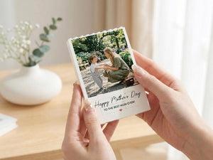 Personalized Mother s Day Gift for Mom, Custom Photo Building Block Puzzle, Picture Keepsake for New Mom, Gift from Daughter Son, Fun Gift