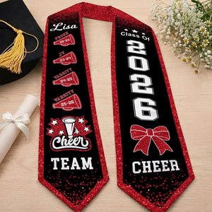 Personalized Cheerleading Sash for Senior Night, Custom Cheer Gifts for Girl, Class of 2026 Cheerleader Graduation Gift, Graduation Stoles