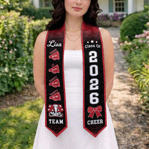 Personalized Cheerleading Sash for Senior Night, Custom Cheer Gifts for Girl, Class of 2026 Cheerleader Graduation Gift, Graduation Stoles