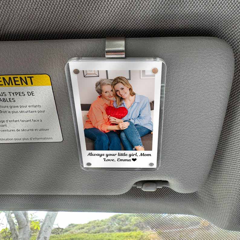Gift for Mom Personalized Car Visor Clip Custom Photo Memory Keepsake Sentimental Mothers Day Gift from Daughter Son Unique Car Accessory