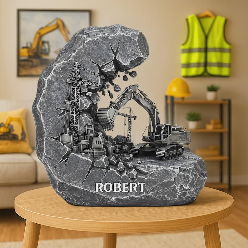 Excavator Operator Acrylic Plaque - Personalized Gifts For Construction Worker