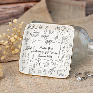 Unique Graduation Gifts: Custom Graduation Jewelry Dish,Graduation Trinket Dish,College Gifts,Class Of 2026,Graduation Gifts for Daughter