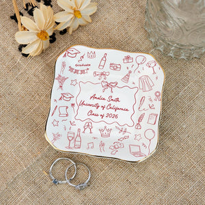 Unique Graduation Gifts: Custom Graduation Jewelry Dish,Graduation Trinket Dish,College Gifts,Class Of 2026,Graduation Gifts for Daughter