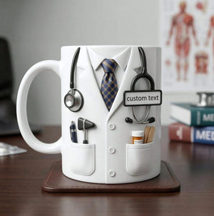 Custom Medical Mug, Personalized Doctor Accent Mug with Name, Doctor Mom Dad Appreciation Mug, Graduation Gift, Nurse & Physician Gift, 3D Effect Mug