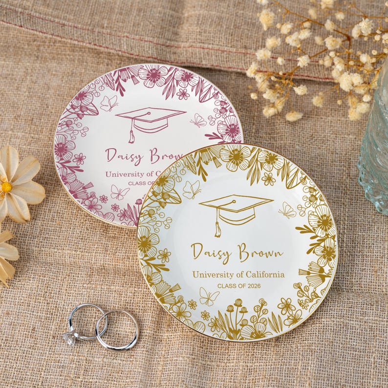 2026 Graduation Gift, Personalized Graduation Jewelry Dish, Graduation Trinket Dish, Ring Dish for Graduation, Graduation Gifts for Daughter