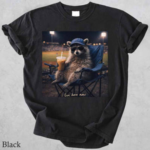 Funny I Live here Now baseball Shirt Funny Dog Art Funny Animal Shirt , Coffee Lover Gift, Dog Lovers Gift , Dog Mom Gift Dog Dad Gift