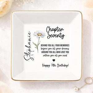 70th birthday gifts for women, Seventy Birthday Ring Dish, Personalized 70th Birthday Jewelry Tray, Gift for 70th birthday woman