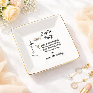 40th Birthday Gifts For Women, Personalized 40th Birthday Jewelry Tray, Forty Birthday Ring Dish, 40th Birthday Gift for Her