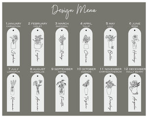Birth Flower Acrylic Bookmark, Gifts for Mom, Mothers Day Gift, Personalized Bookmarks with Tassel, Custom Bookmark for Coworker